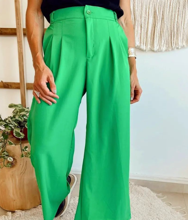 pantalon verde de hilo